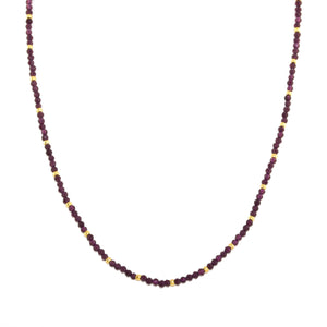 Colar Fio Pedra Cristal Vinho