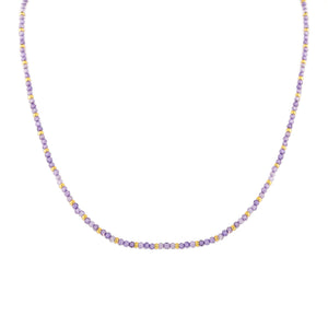 Colar Fio Pedra Cristal Ametista